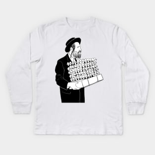 Orthodox Jew holding boxes full of eggs Kids Long Sleeve T-Shirt